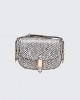 Pinko Saddle Mini White/Black Leather Τσάντα