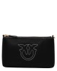 Pinko Flat Horizontal Mini Black Leather Τσάντα