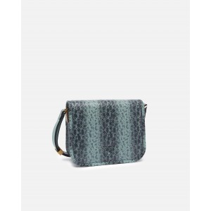 Pinko Love Box Fl Mini Reptile Print Square Green Leather Τσάντα