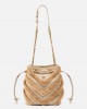 Pinko Secchiello Mini Bucket Beige Rafia Τσάντα