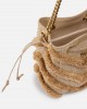 Pinko Secchiello Mini Bucket Beige Rafia Τσάντα