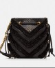 Pinko Secchiello Mini Bucket Brown Rafia Τσάντα