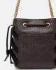 Pinko Secchiello Mini Bucket Brown Rafia Τσάντα