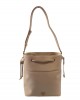 Pinko Secchiello Classic Bucket With Shoulder Strap Beige Leather Τσάντα