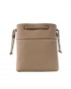 Pinko Secchiello Classic Bucket With Shoulder Strap Beige Leather Τσάντα