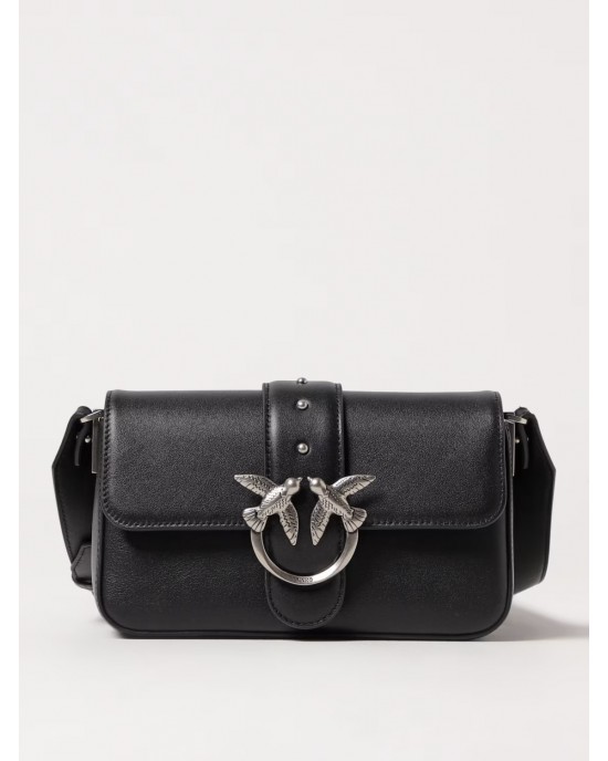 Pinko Love One Mini Slouchy Black Leather Τσάντα