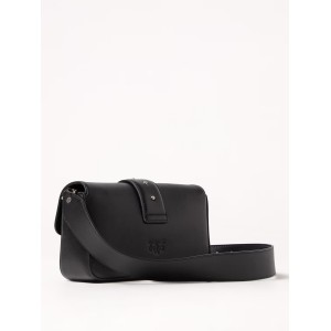 Pinko Slouchy Love One Mini Black Leather Τσάντα
