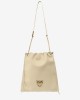 Pinko Slouchy Classic Beige Δερμάτινη Τσάντα