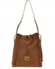Pinko Slouchy Classic Brown Δερμάτινη Τσάντα