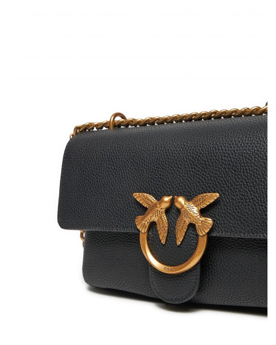 Pinko Love One Soft Mini Black Δερμάτινη Τσάντα Pinko Love One Soft Mini Black Δερμάτινη Τσάντα