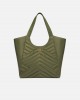 Pinko Tote Recycled Fabric Puzzle Quilt Military Τσάντα