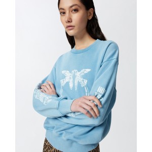 Pinko Mindelo Cotton With Logo-Branded Sleeves Φούτερ