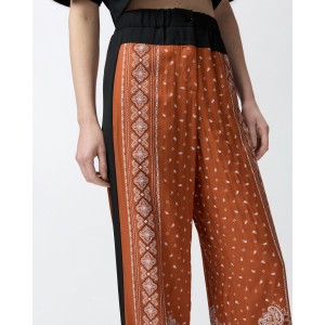 Pinko Spirito Lightweight Wide-leg Bandana Print Παντελόνι