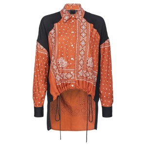 Pinko Clocks Asymmetric With Bandana Print Πουκάμισο