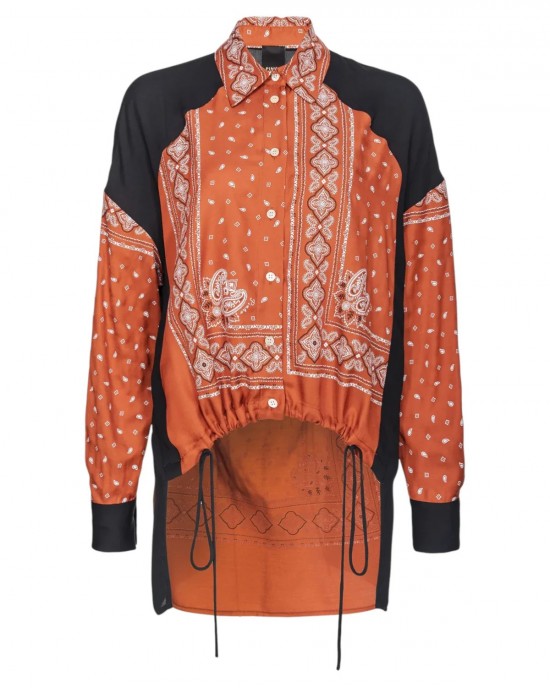 Pinko Clocks Asymmetric With Bandana Print Πουκάμισο