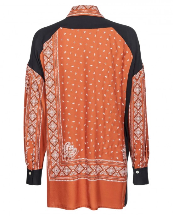Pinko Clocks Asymmetric With Bandana Print Πουκάμισο