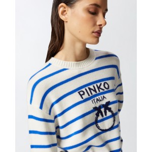 Pinko New Burgos Striped Blue Πουλόβερ
