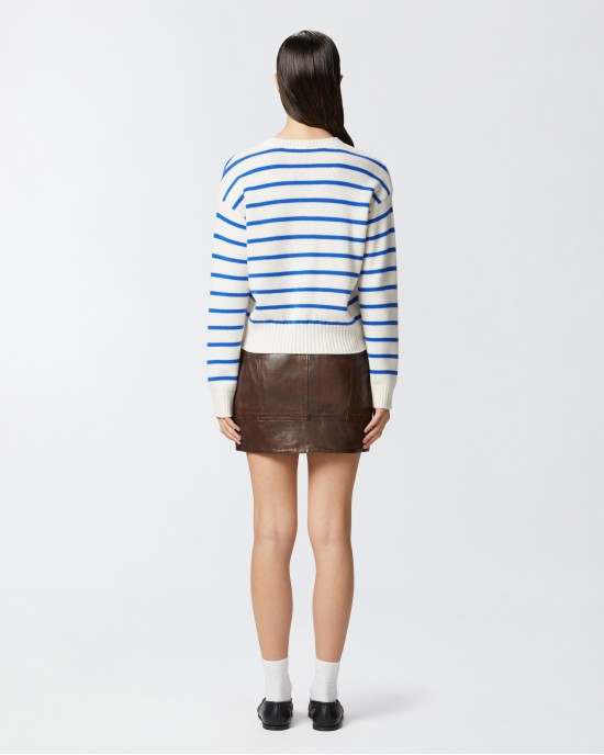 Pinko New Burgos Striped Blue Πουλόβερ