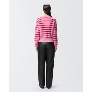 Pinko New Burgos Striped Rosa Πουλόβερ