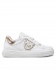 Pinko Mandy Embroidered Side Logo White Leather Παπούτσια