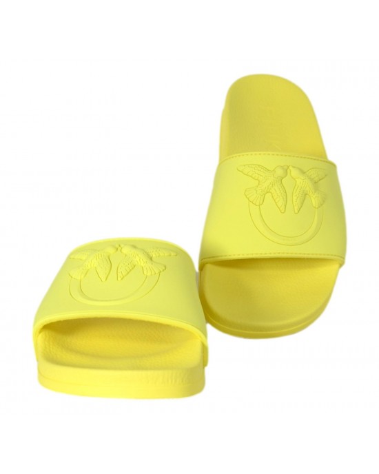Pinko Dilly Rubberized Yellow Παντόφλες