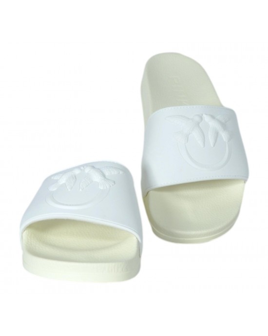 Pinko Dilly Rubberized White Παντόφλες