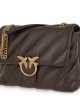 Pinko Large Love Puff Maxi Quilt Leather Brown Τσάντα Ώμου