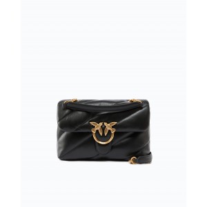 Pinko Love Puff Classic Black Leather Τσάντα
