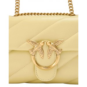 Pinko Small Shoulder Love Bag Puff Maxi Quilt Giallo Leather Τσάντα Ώμου