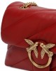 Pinko Small Shoulder Love Bag Puff Maxi Quilt Red Leather Τσάντα Ώμου