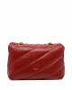 Pinko Small Shoulder Love Bag Puff Maxi Quilt Red Leather Τσάντα Ώμου