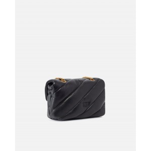Pinko Small Love Puff Maxi Quilt Leather Black Τσάντα Ώμου