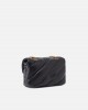 Pinko Small Shoulder Love Bag Puff Maxi Quilt Black Leather Τσάντα Ώμου