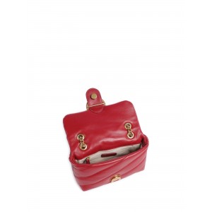 Pinko Baby Love Puff Maxi Quilt Leather Red Τσάντα Ώμου