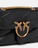Pinko Baby Shoulder Love Bag Puff Maxi Quilt Black Leather Τσάντα Ώμου