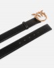 Pinko Love Berry H4 Birds Buckle Black/Brown Leather Ζώνη