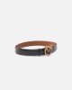 Pinko Love Berry H4 Birds Buckle Black/Brown Leather Ζώνη