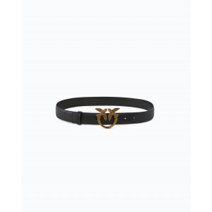 Pinko Love Birds Leather 3cm Black Ζώνη