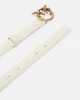 Pinko Love Birds Thin Leather 2cm White Ζώνη