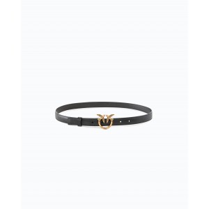 Pinko Love Birds Thin Leather 2cm Black Ζώνη