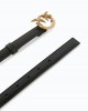 Pinko Love Birds Thin Leather 2cm Black Ζώνη
