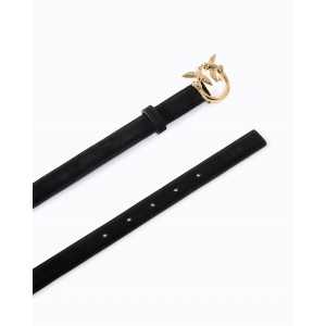 Pinko Love Berry H2 Suede Black Ζώνη