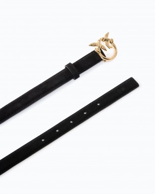 Pinko Love Berry H2 Suede Black Ζώνη