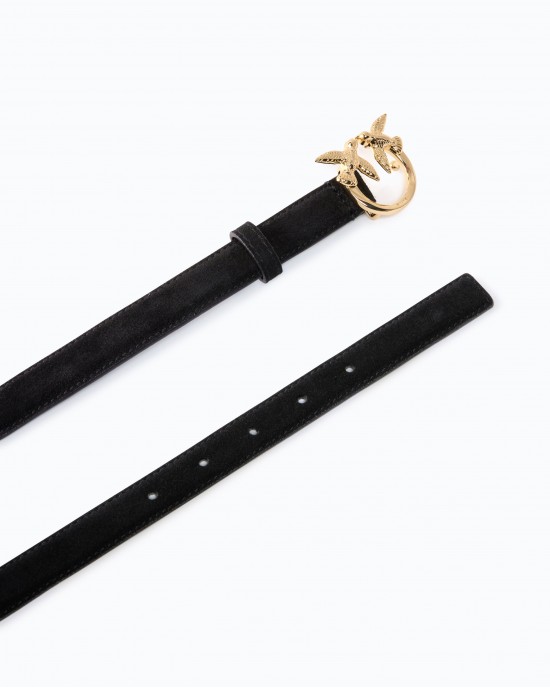 Pinko Love Berry H2 Suede Black Ζώνη