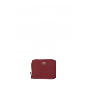 Pinko Taylor Zip Around Square Leather Red Πορτοφόλι