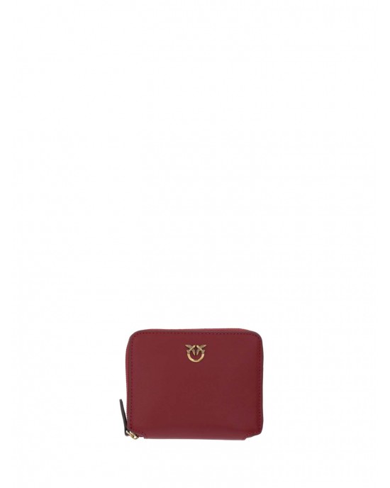 Pinko Taylor Zip Around Square Leather Red Πορτοφόλι