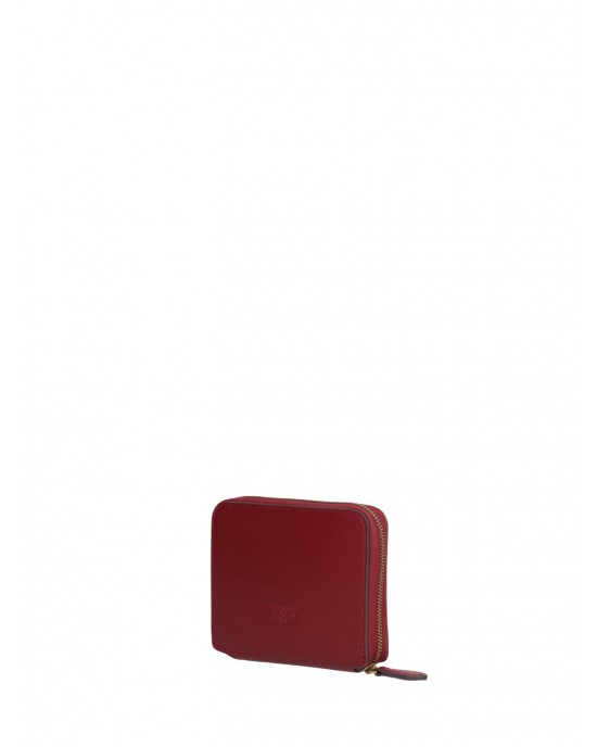 Pinko Taylor Zip Around Square Leather Red Πορτοφόλι