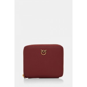 Pinko Square Leather Zip-around Rosso Πορτοφόλι