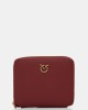 Pinko Square Leather Zip-around Rosso Πορτοφόλι