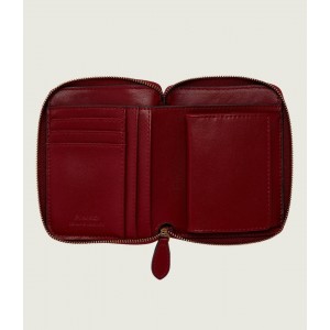 Pinko Square Leather Zip-around Rosso Πορτοφόλι